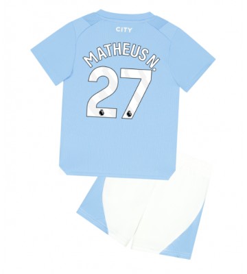 Maillot de foot Manchester City Matheus Nunes #27 Domicile enfant 2023-24 Manches Courte (+ pantalon court)